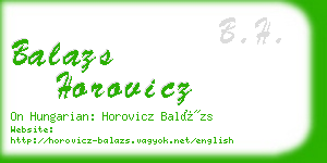 balazs horovicz business card